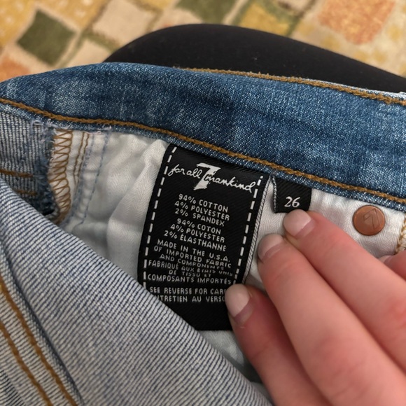 7 for All Mankind Roxanne Ankle Jean with Pink Racing Stripes Size 26 - Picture 5 of 5